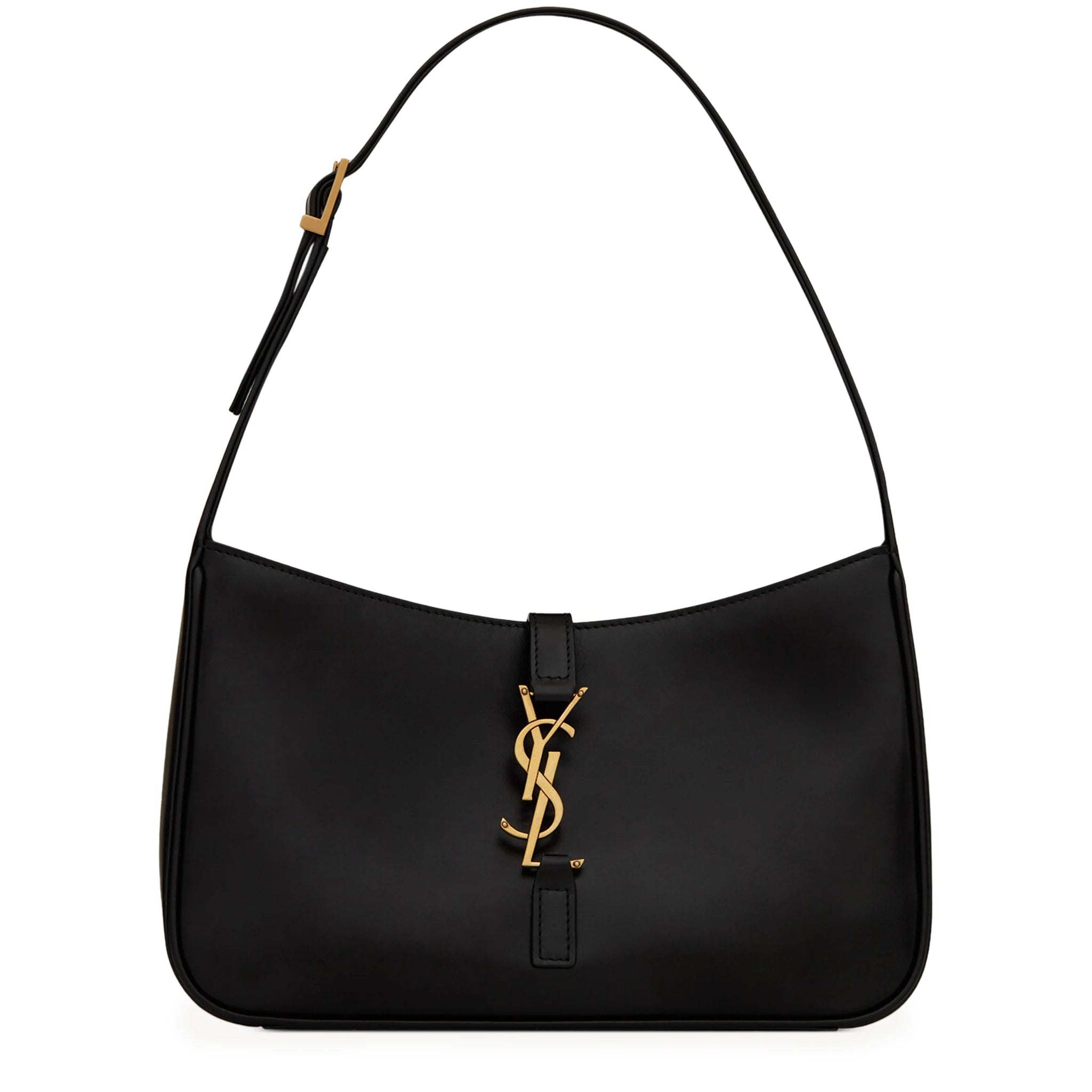 Saint Laurent Logo Plaque Black Hobo Bag